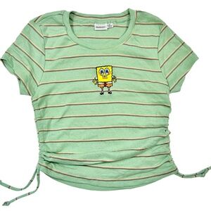 Nickelodeon SpongeBob Squarepants Striped Cropped Tee